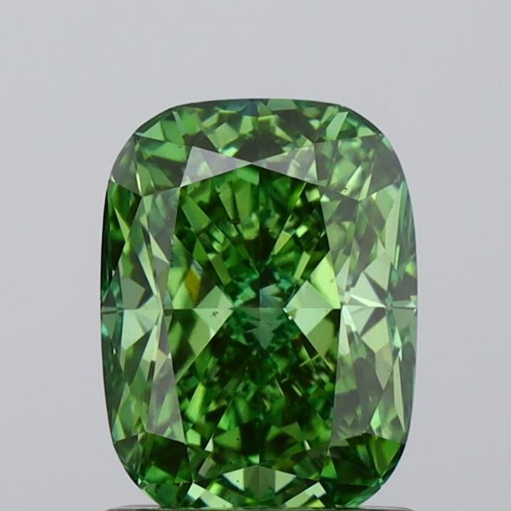 1.5 CT Fancy Vivid Green CUSHION MODIFIED