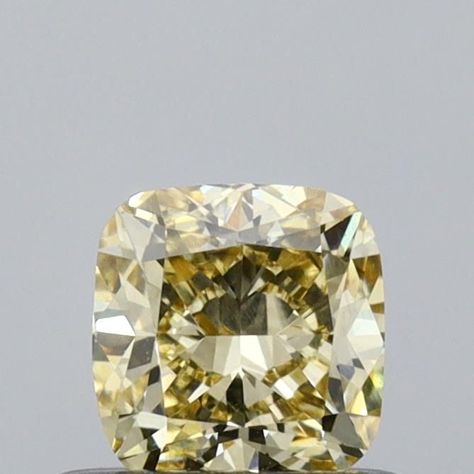 0.52 CT Fancy Light Yellow CUSHION BRILLIANT