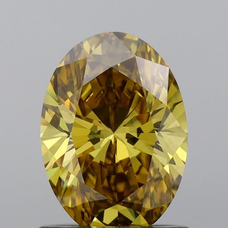 1.07 CT Fancy Intense Gray Yellow OVAL