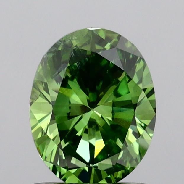 0.98 CT Fancy Vivid Green OVAL
