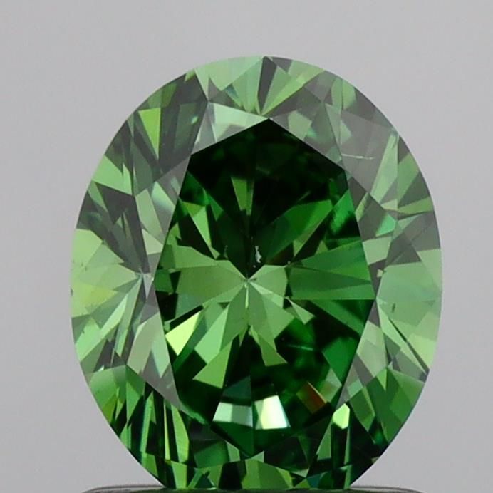 1.0 CT Fancy Vivid Green OVAL