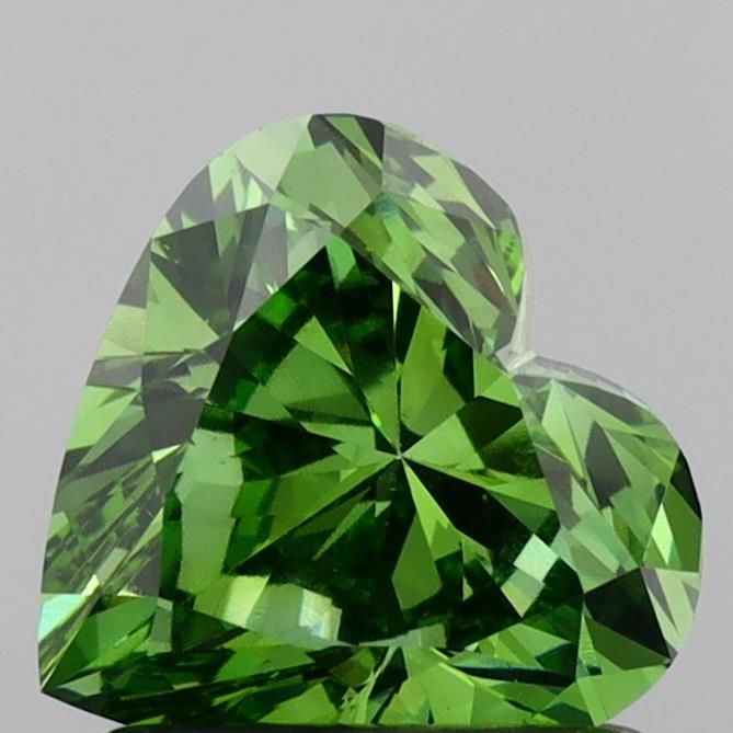 1.06 CT Fancy Vivid Green HEART