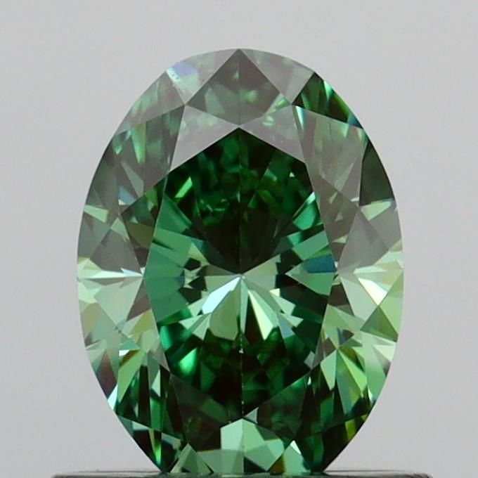 0.81 CT Fancy Vivid Green OVAL