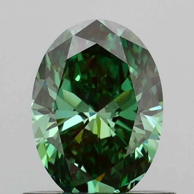 0.77 CT Fancy Vivid Green OVAL