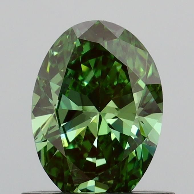 0.72 CT Fancy Vivid Green OVAL