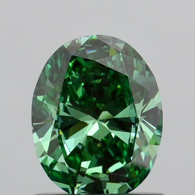 0.8 CT Fancy Vivid Green OVAL