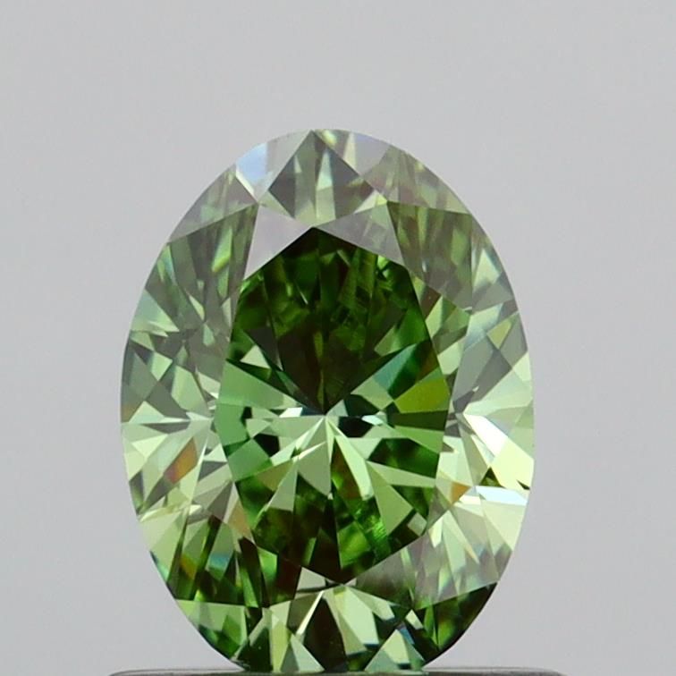 0.72 CT Fancy Vivid Green OVAL