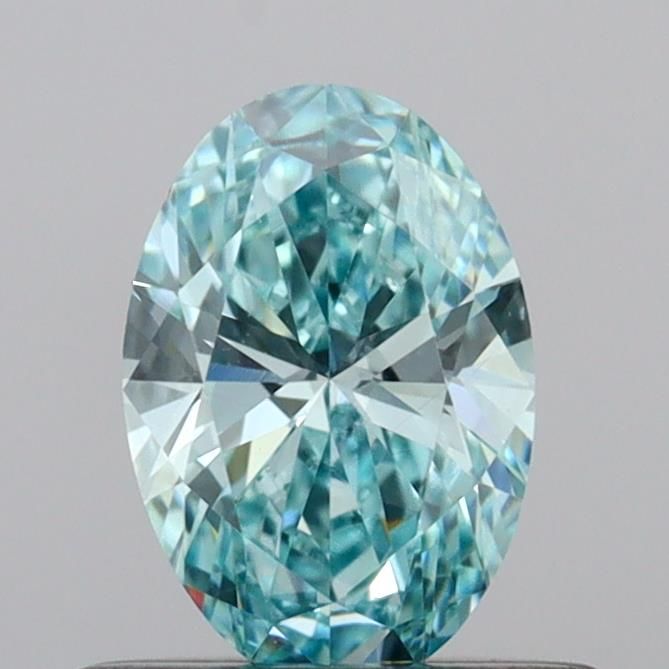 0.51 CT Fancy Vivid Blueish Green OVAL