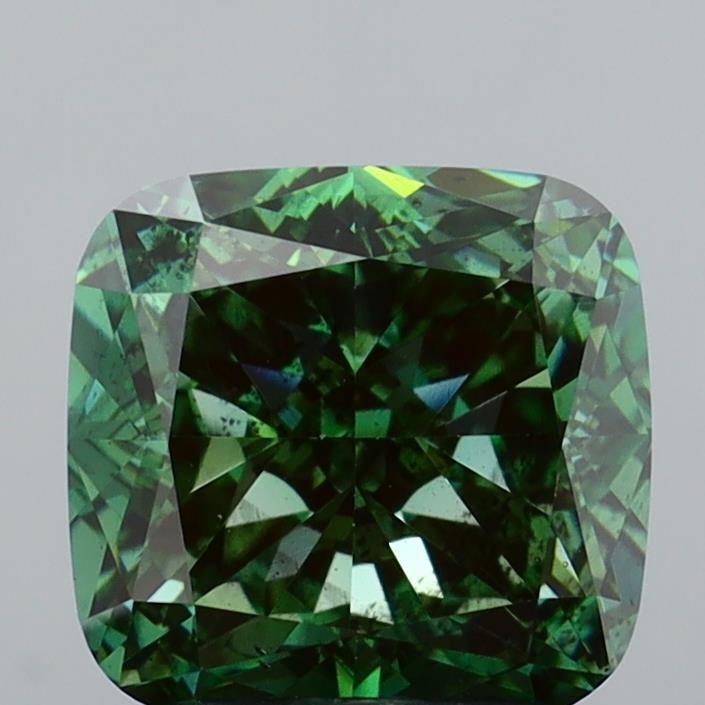 2.18 CT Fancy Vivid Green CUSHION MODIFIED