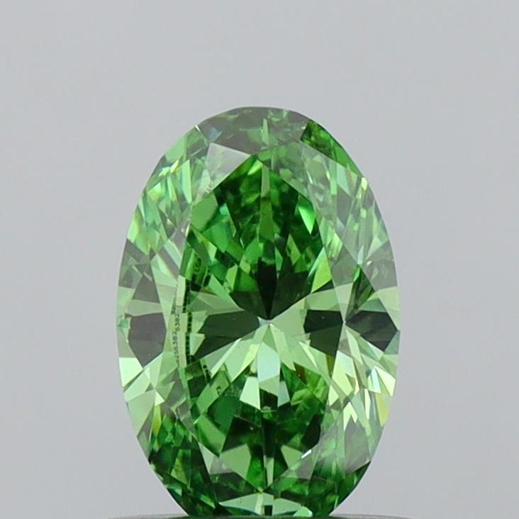 0.54 CT Fancy Vivid Green OVAL