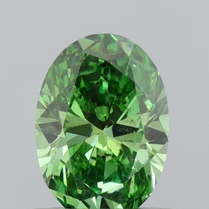 0.61 CT Fancy Vivid Green OVAL