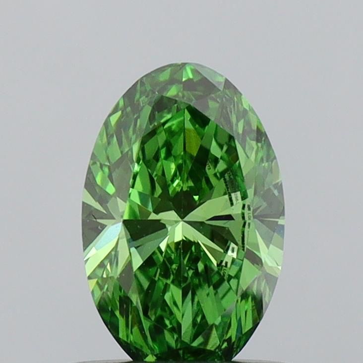 0.54 CT Fancy Vivid Green OVAL