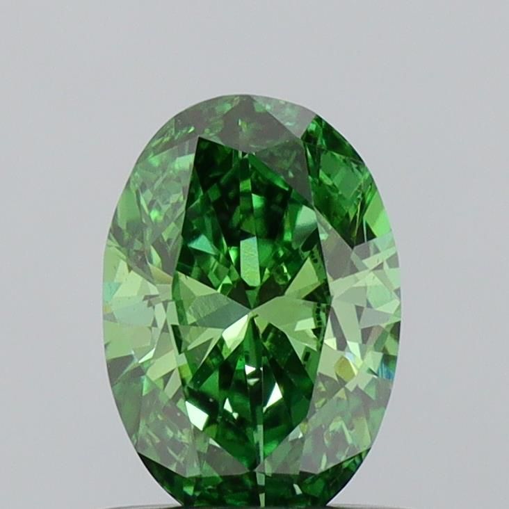 0.61 CT Fancy Vivid Green OVAL