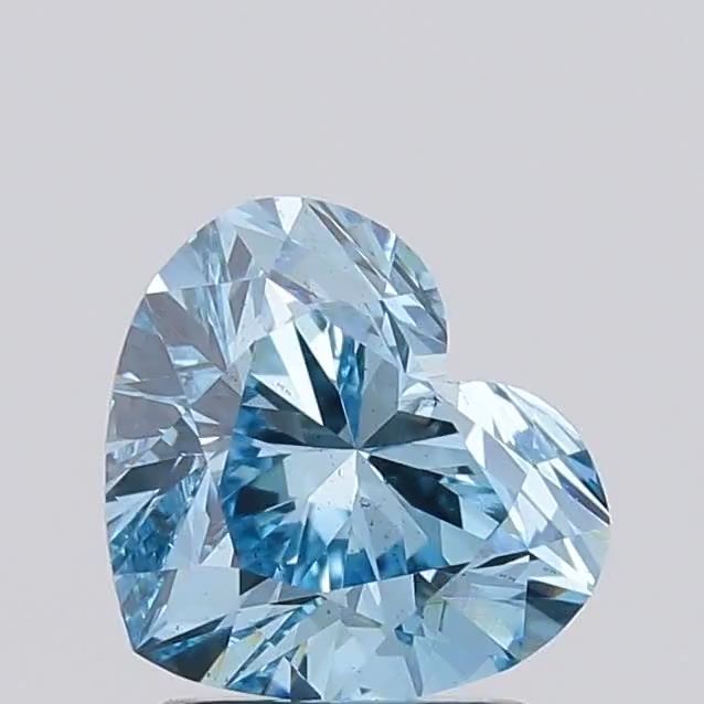 1.57 CT Fancy Vivid Blue HEART