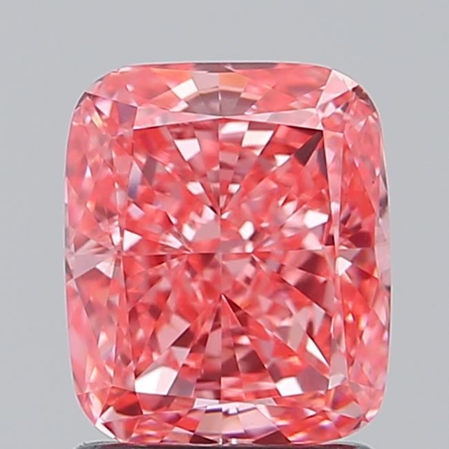 1.51 CT Fancy Vivid Pink CUSHION MODIFIED