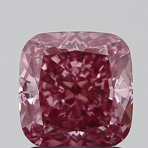 1.52 CT Fancy Vivid Pink CUSHION MODIFIED