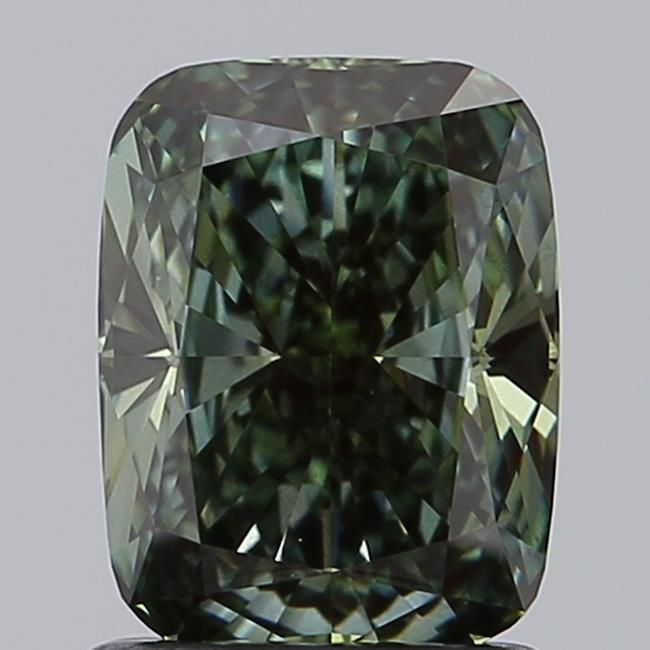 1.51 CT Fancy Vivid Green CUSHION MODIFIED