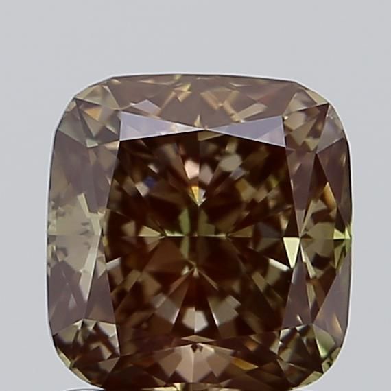 1.57 CT Fancy Brown Green CUSHION MODIFIED