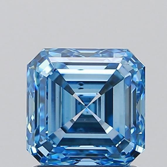 1.5 CT Fancy Vivid Blue ASSCHER