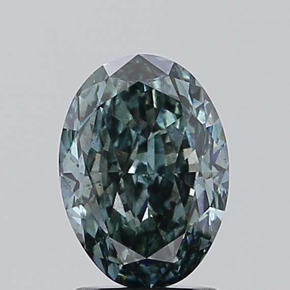 2.0 CT Fancy Vivid Blueish Green OVAL