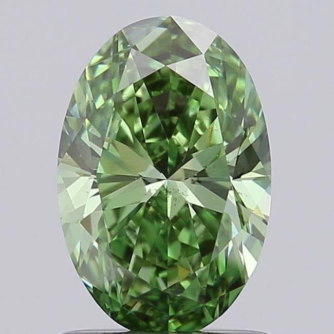 0.99 CT Fancy Vivid Green OVAL