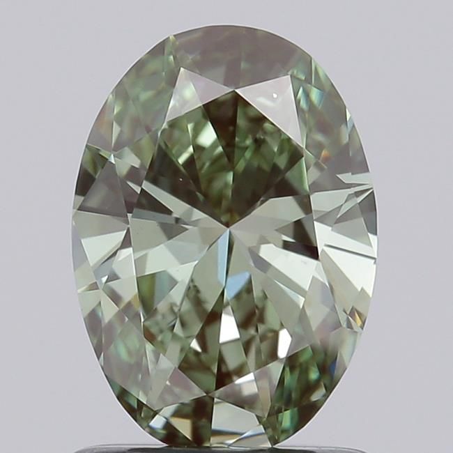 0.95 CT Fancy Vivid Green OVAL