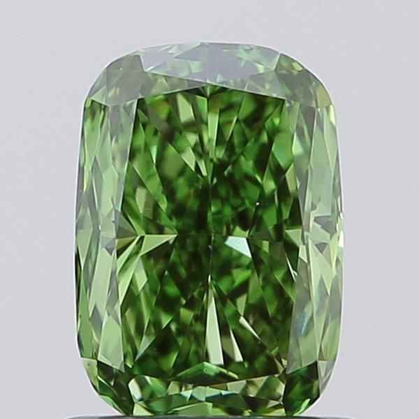 0.94 CT Fancy Vivid Green CUSHION MODIFIED