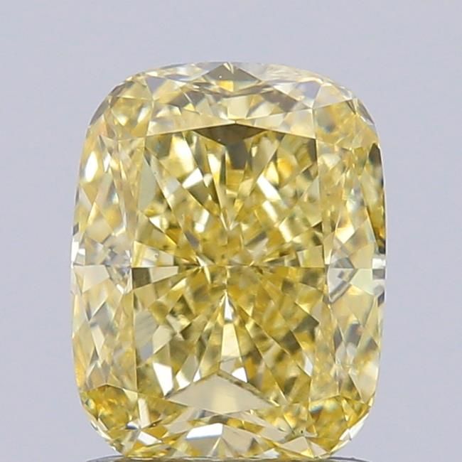 1.57 CT Fancy Yellow CUSHION MODIFIED