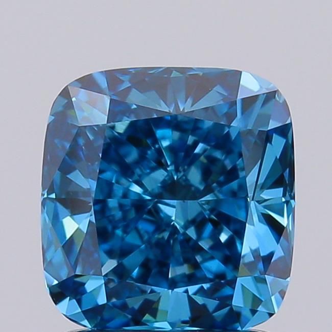 1.53 CT Fancy Vivid Blue CUSHION MODIFIED