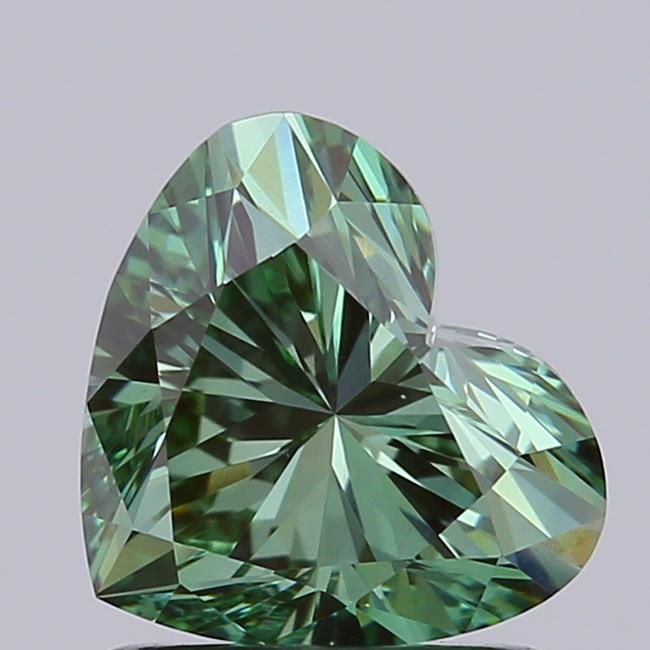1.08 CT Fancy Vivid Green HEART