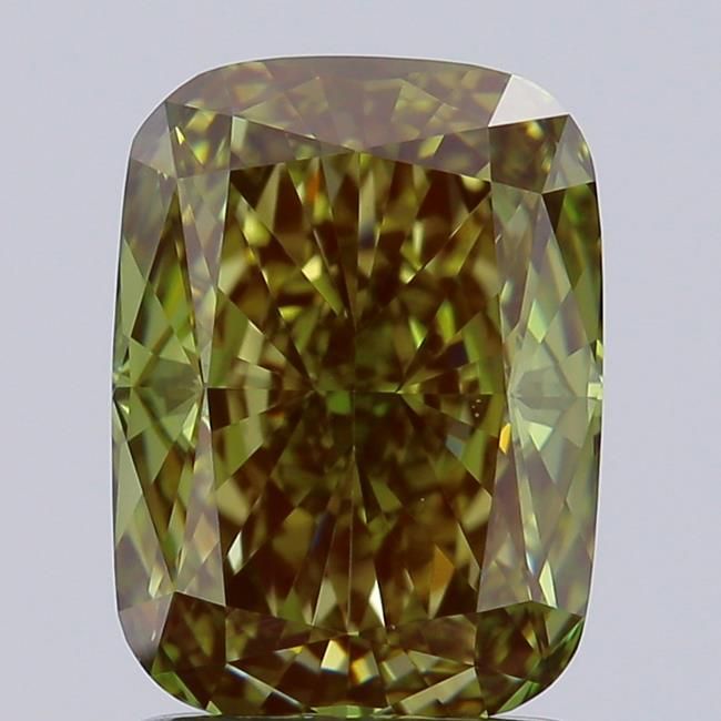 1.72 CT Fancy Vivid Green CUSHION MODIFIED