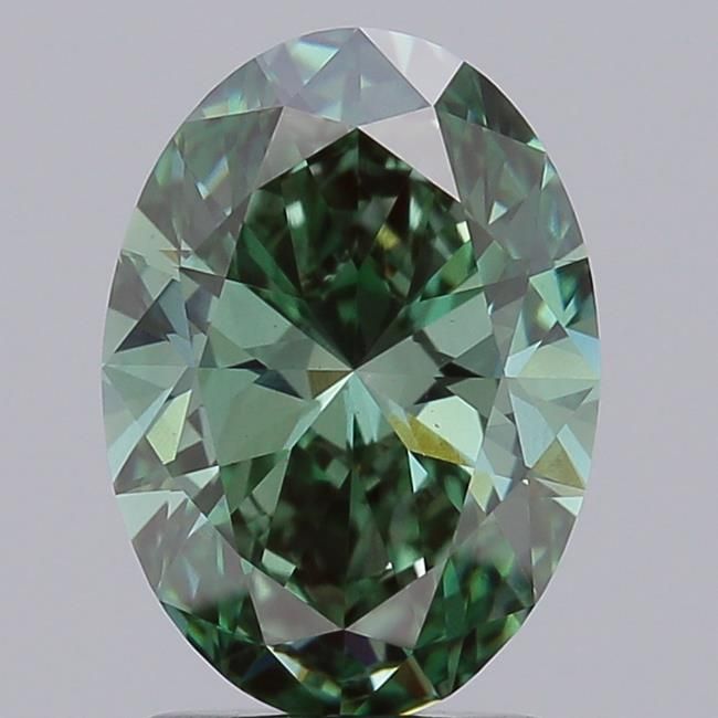 1.59 CT Fancy Vivid Green OVAL