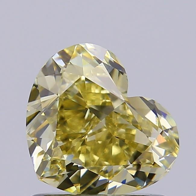1.0 CT Fancy Light Gray Yellow HEART