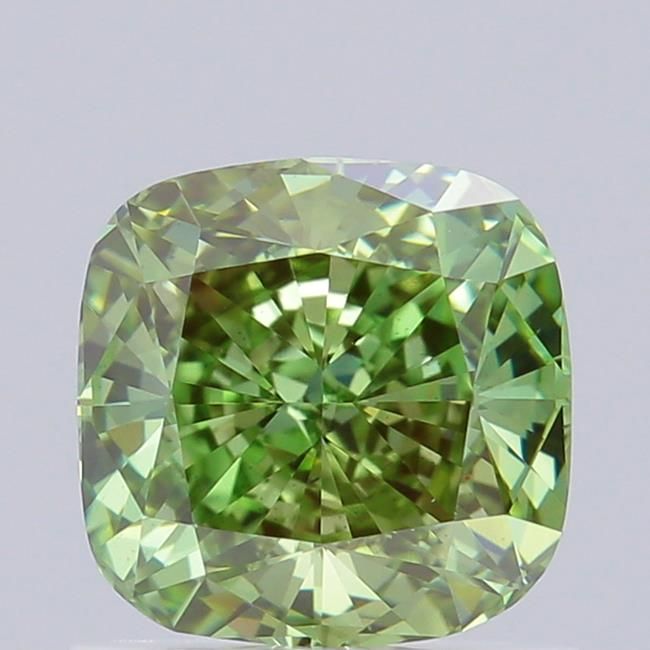 1.04 CT Fancy Vivid Green CUSHION MODIFIED