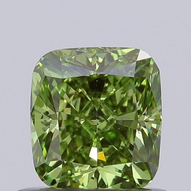 0.69 CT Fancy Vivid Green CUSHION MODIFIED