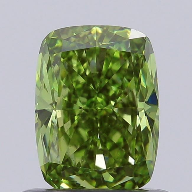 0.77 CT Fancy Vivid Green CUSHION MODIFIED