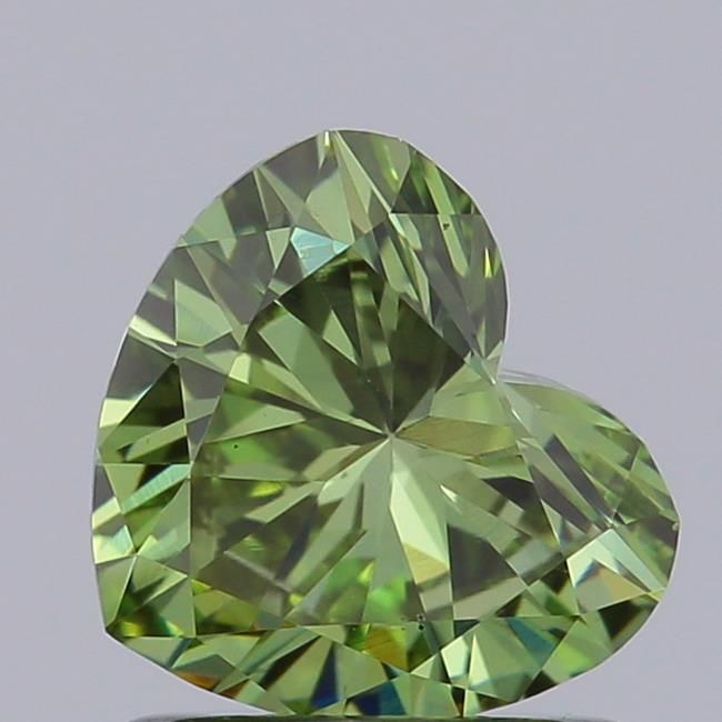 0.81 CT Fancy Vivid Green HEART