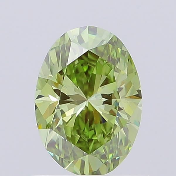 0.89 CT Fancy Vivid Green OVAL
