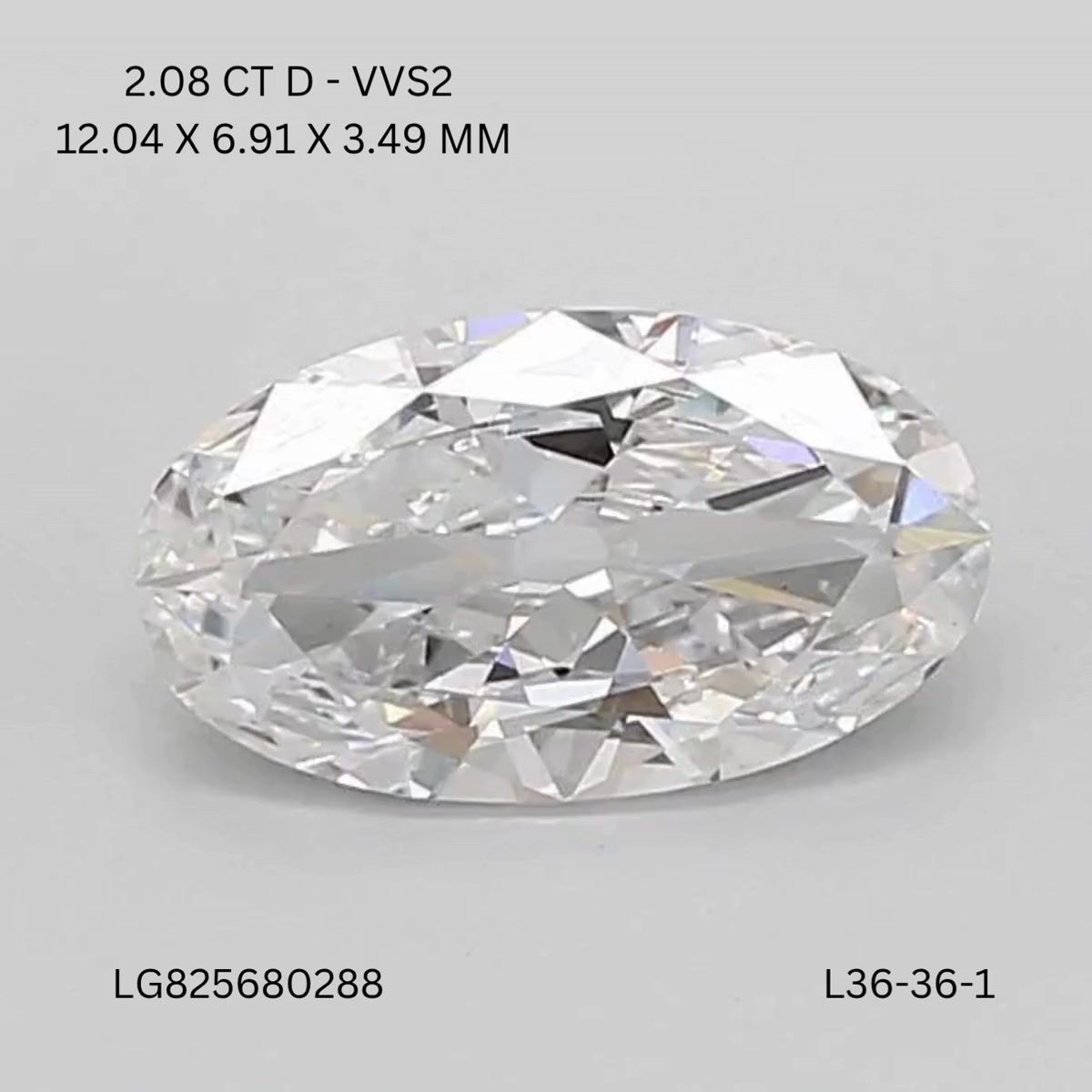 2.08 ct. oval Lab Grown Diamond front image