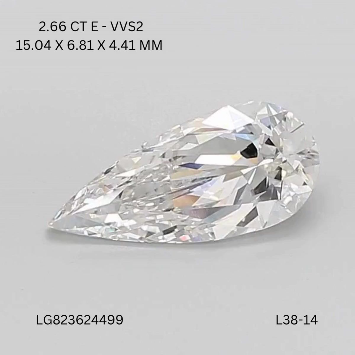 2.66 ct. pear Lab Grown Diamond front image