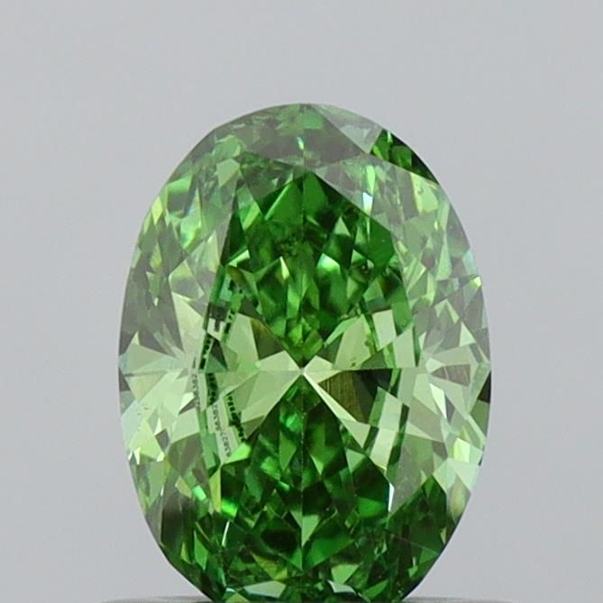 0.52 CT Fancy Vivid Green OVAL