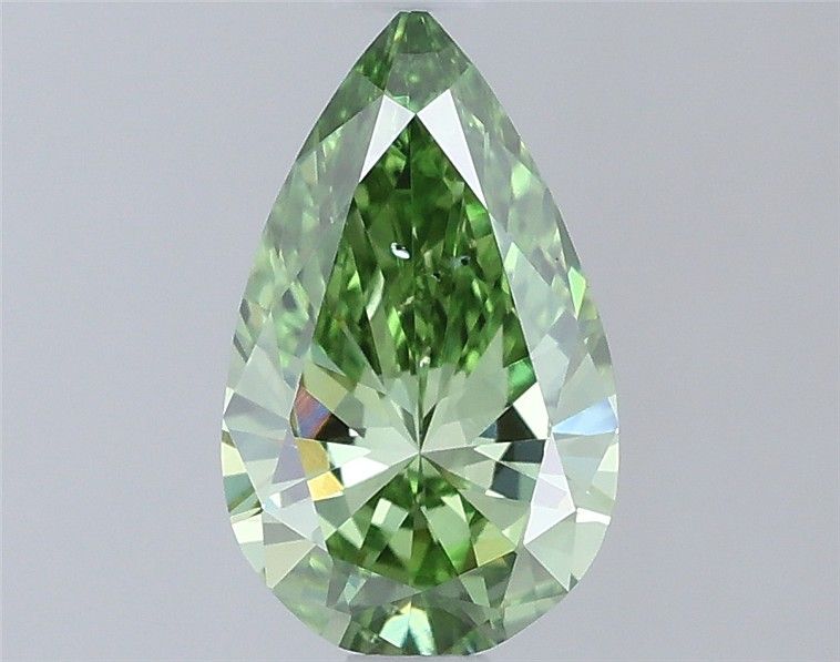 0.72 CT Fancy Vivid Green PEAR