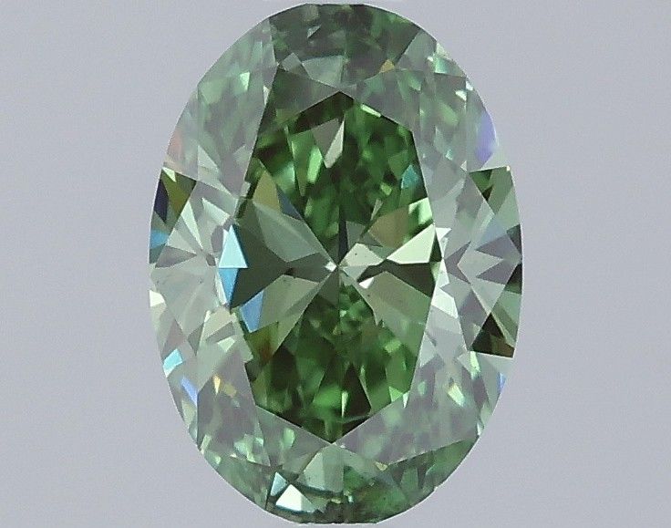 0.96 CT Fancy Vivid Green OVAL
