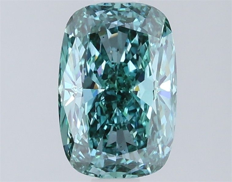 1.59 CT Fancy Vivid Green CUSHION MODIFIED