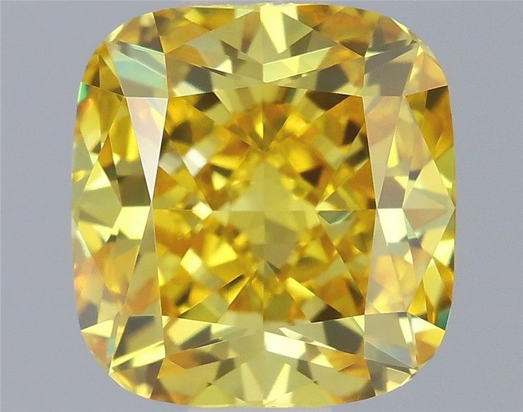 0.87 CT Fancy Vivid Yellow CUSHION MODIFIED