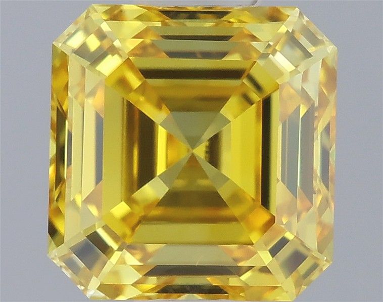 0.74 CT Fancy Vivid Yellow ASSCHER