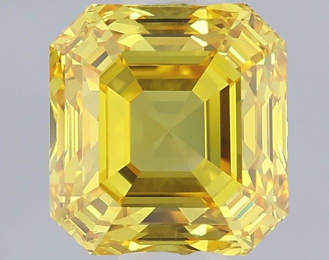 0.7 CT Fancy Vivid Yellow ASSCHER