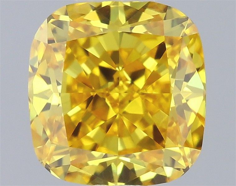 0.53 CT Fancy Vivid Yellow CUSHION MODIFIED