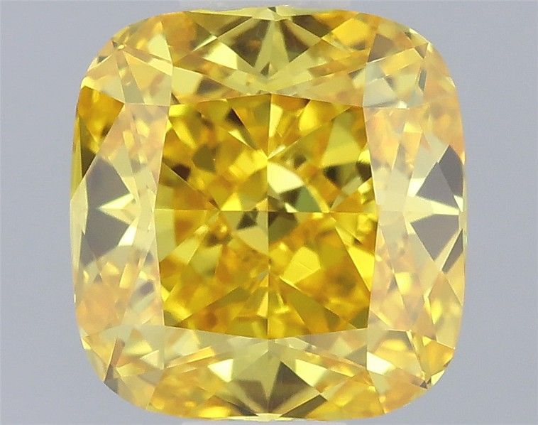0.63 CT Fancy Vivid Yellow CUSHION MODIFIED