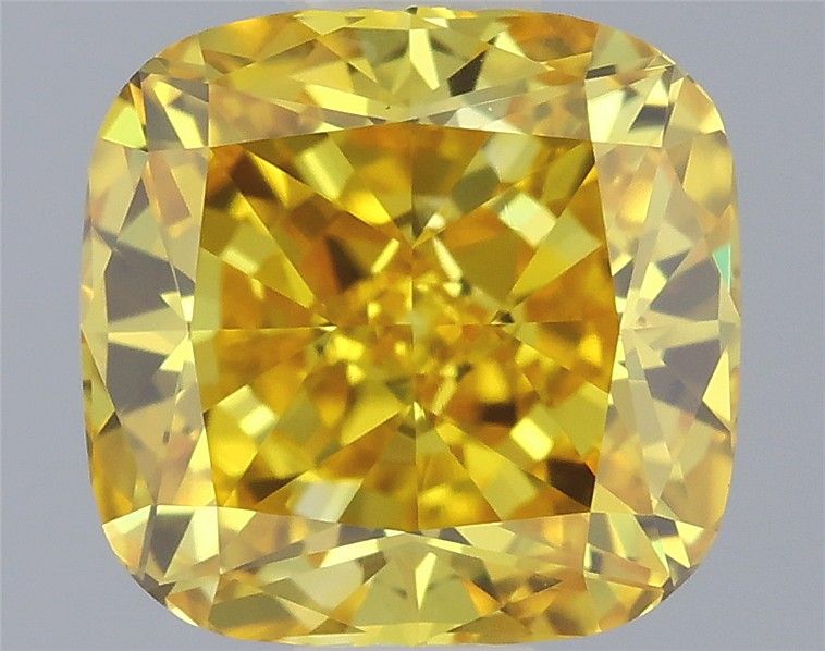 0.83 CT Fancy Vivid Yellow CUSHION MODIFIED